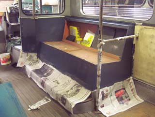 The bench seat area in primer © J.Wilkins